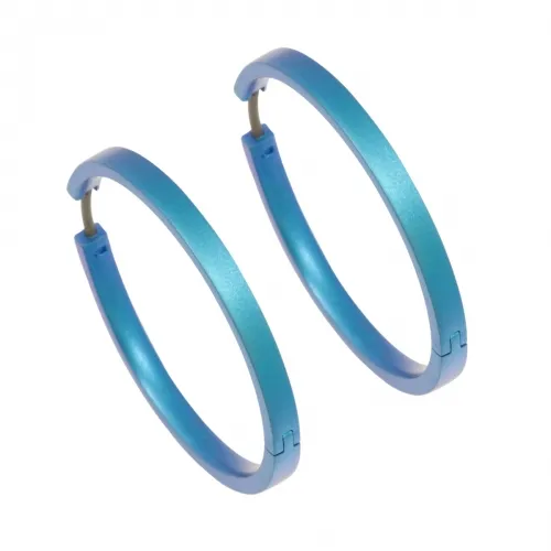 Large Full Kingfisher Blue Hoop Earrings